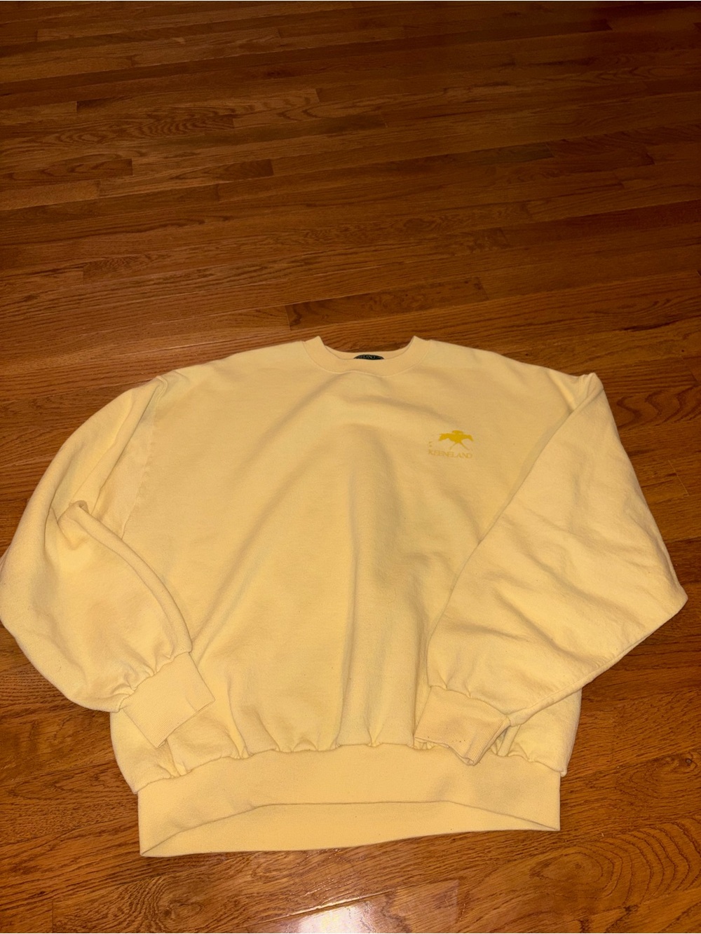 Women’s Light Yellow Crewneck Sweatshirt with Subtle Yellow Detail